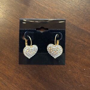 Diamonique heart earrings.